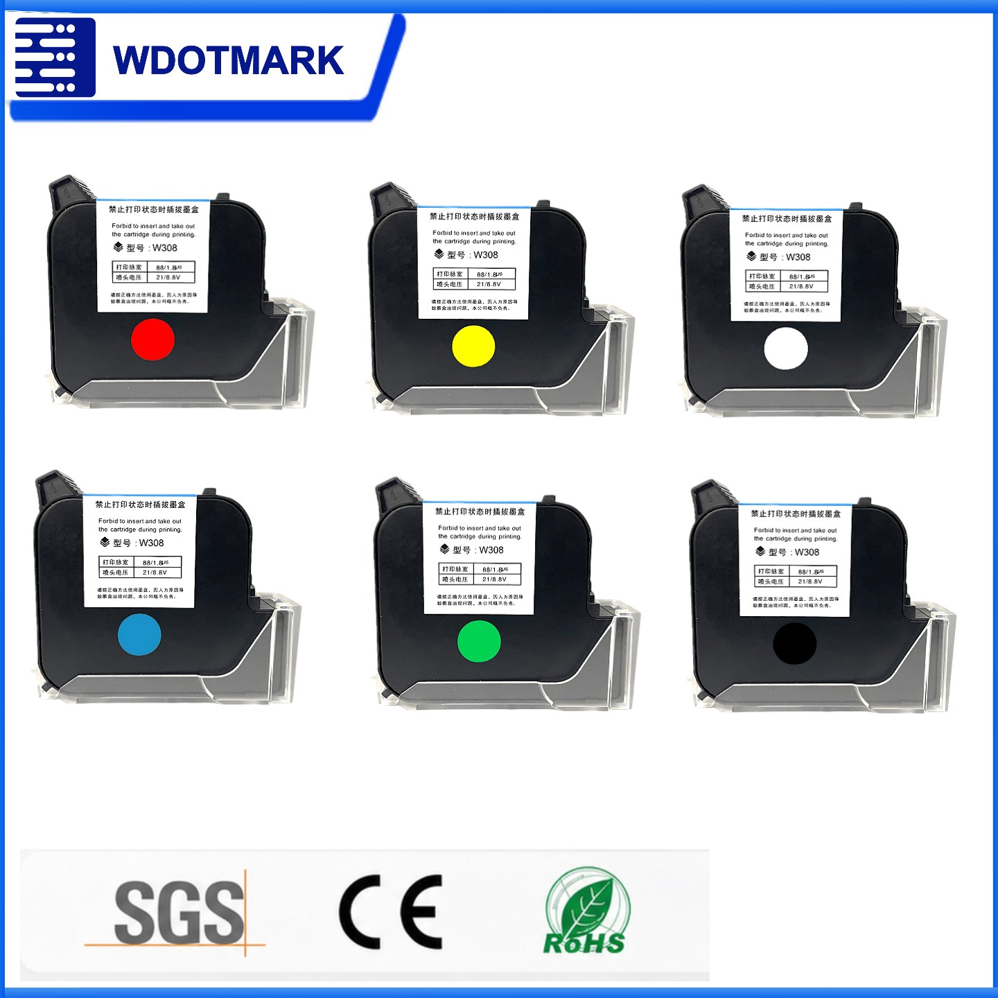 Ink Cartridges reference equipment for Ink Cartridge W308 (Fast Dry Black)